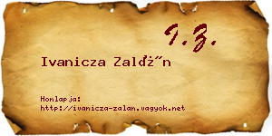 Ivanicza Zalán névjegykártya